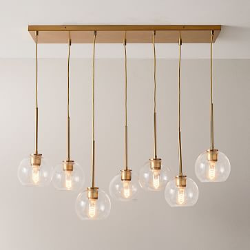 Sculptural Glass 7-Light Globe Chandelier - Clear | West Elm (US)
