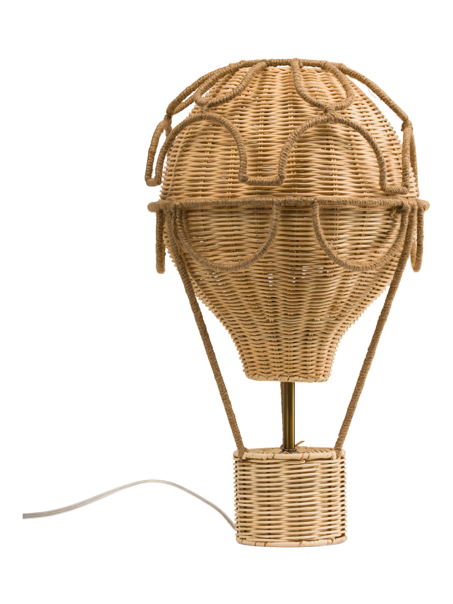 11.5x19 Woven Rattan Air Balloon Uplight Lamp | TJ Maxx