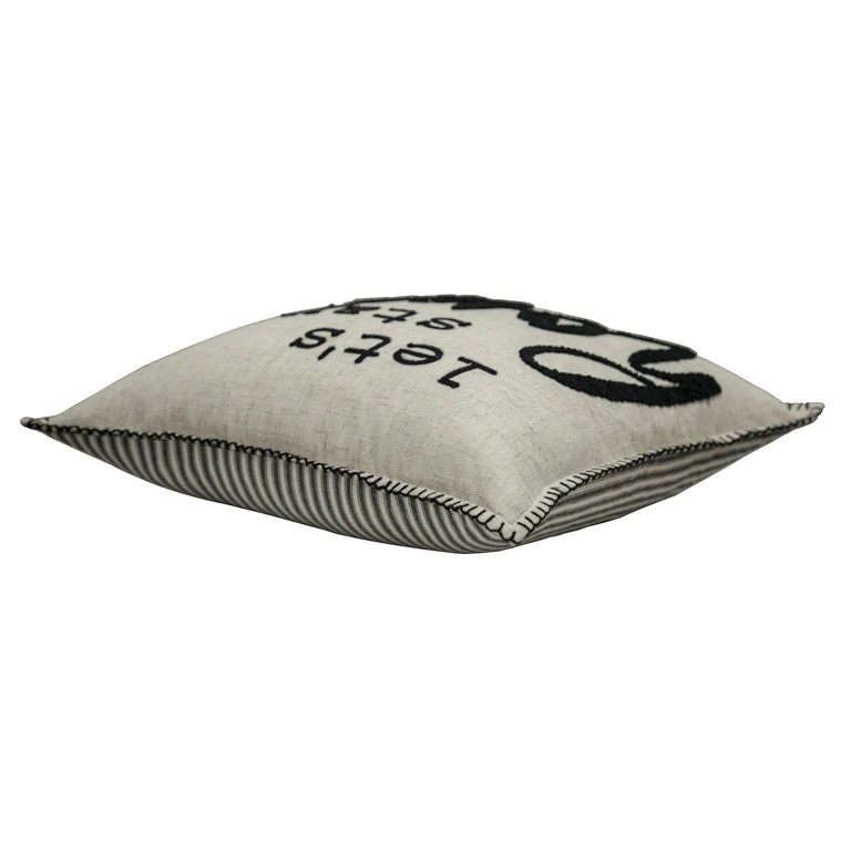 Better Homes & Gardens Decorative Throw Pillow, Let's Stay Home Sentiment, Square, Tan, 18" x 18"... | Walmart (US)