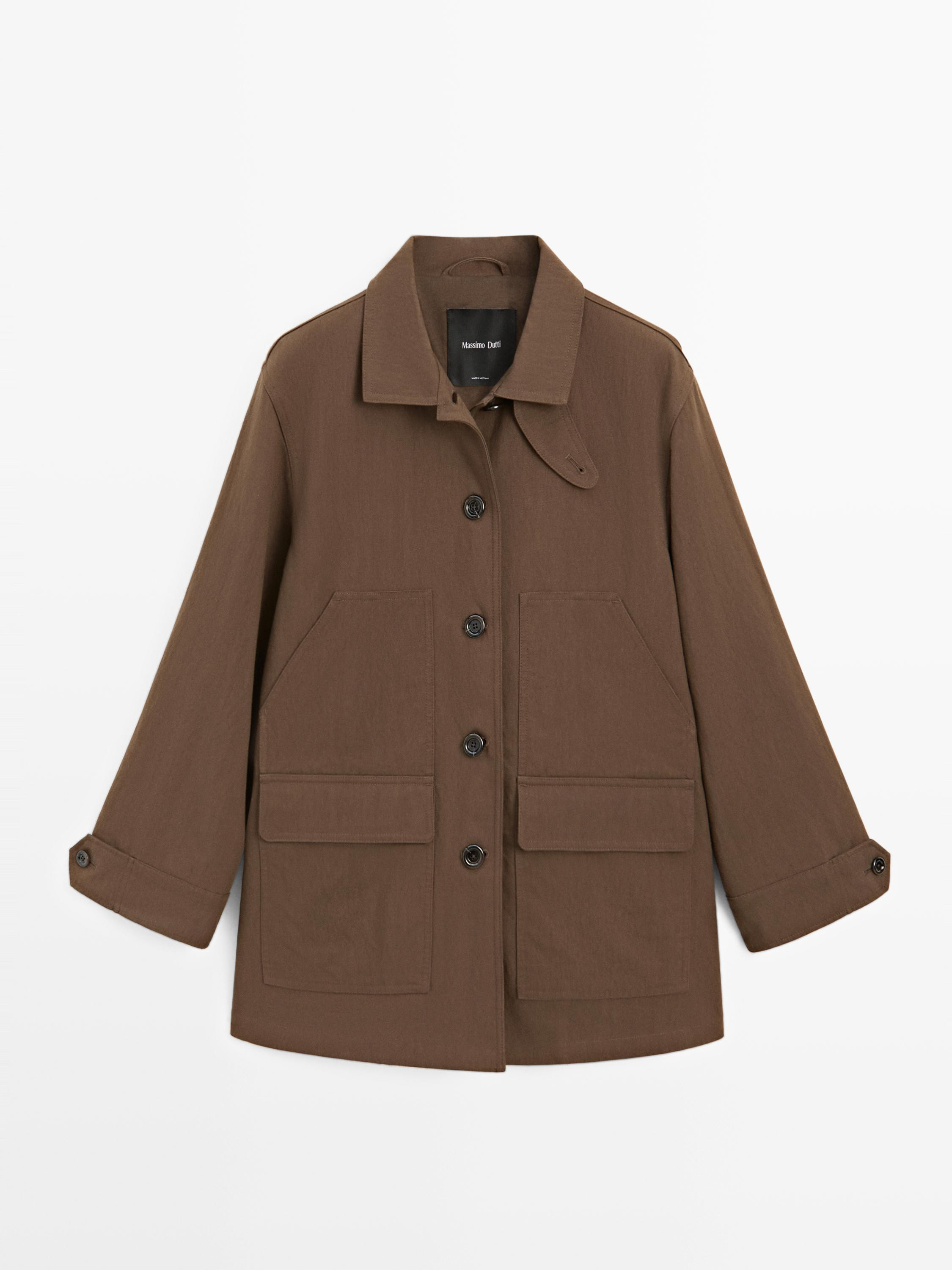Cotton blend jacket with pockets | Massimo Dutti UK