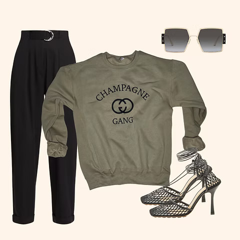 Champagne Gang Sweatshirt (Vintage Feel) | Sassy Queen
