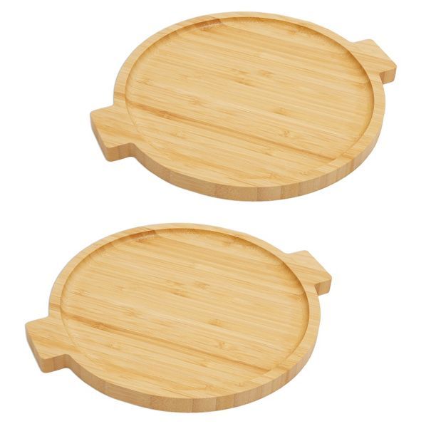 Juvale 2 Pack Round Bamboo Wooden Serving Tray & Charcuterie Board with Handles for Cheese & Snac... | Target