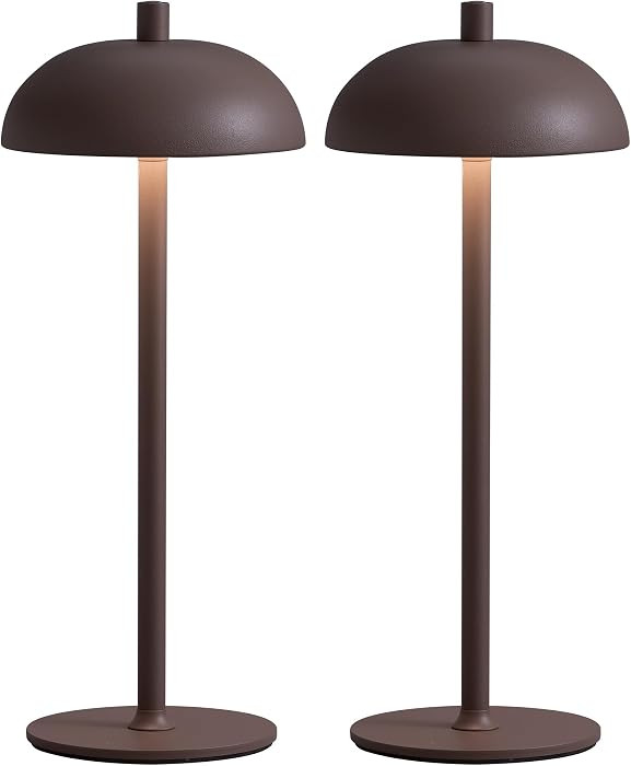 Cordless LED 12" Small Table Lamps Set of 2, Modern Portable Desk Lamp, 3 Color Dimming Rechargea... | Amazon (US)