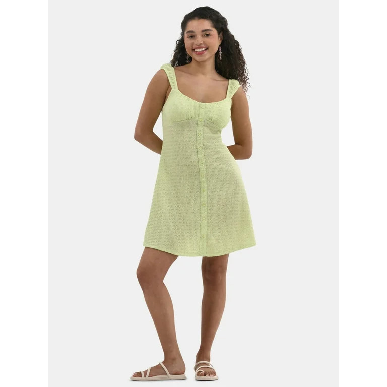 No Boundaries Textured Mini Dress, Women's - Walmart.com | Walmart (US)