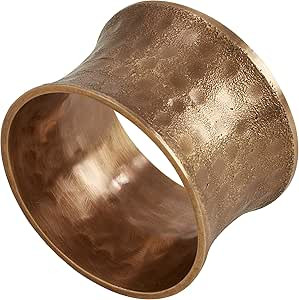 "SARO LIFESTYLE Collection Hammered Napkin Rings (Set of 4), Diameter: 1.75", 1.25"H, Dark Gold" ... | Amazon (US)