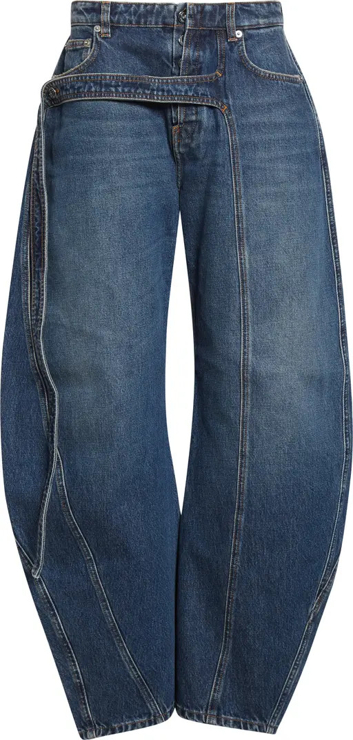 Strap Detail Wide Leg Jeans | Nordstrom