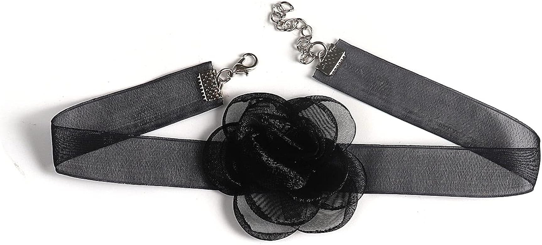 Pingyongchang Bohemian Lace Flower Collar Choker Necklace Soft White Flower Tie Cravat Necklace W... | Amazon (US)