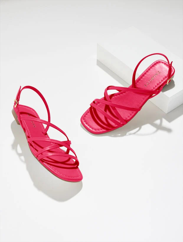Liana Strappy Nappa Flats | Talbots