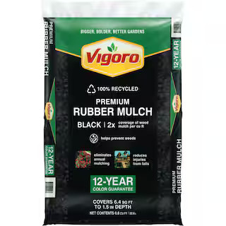 Vigoro 0.8 cu. ft. Black Bagged Recycled Rubber Mulch VGNG08BK96 - The Home Depot | The Home Depot