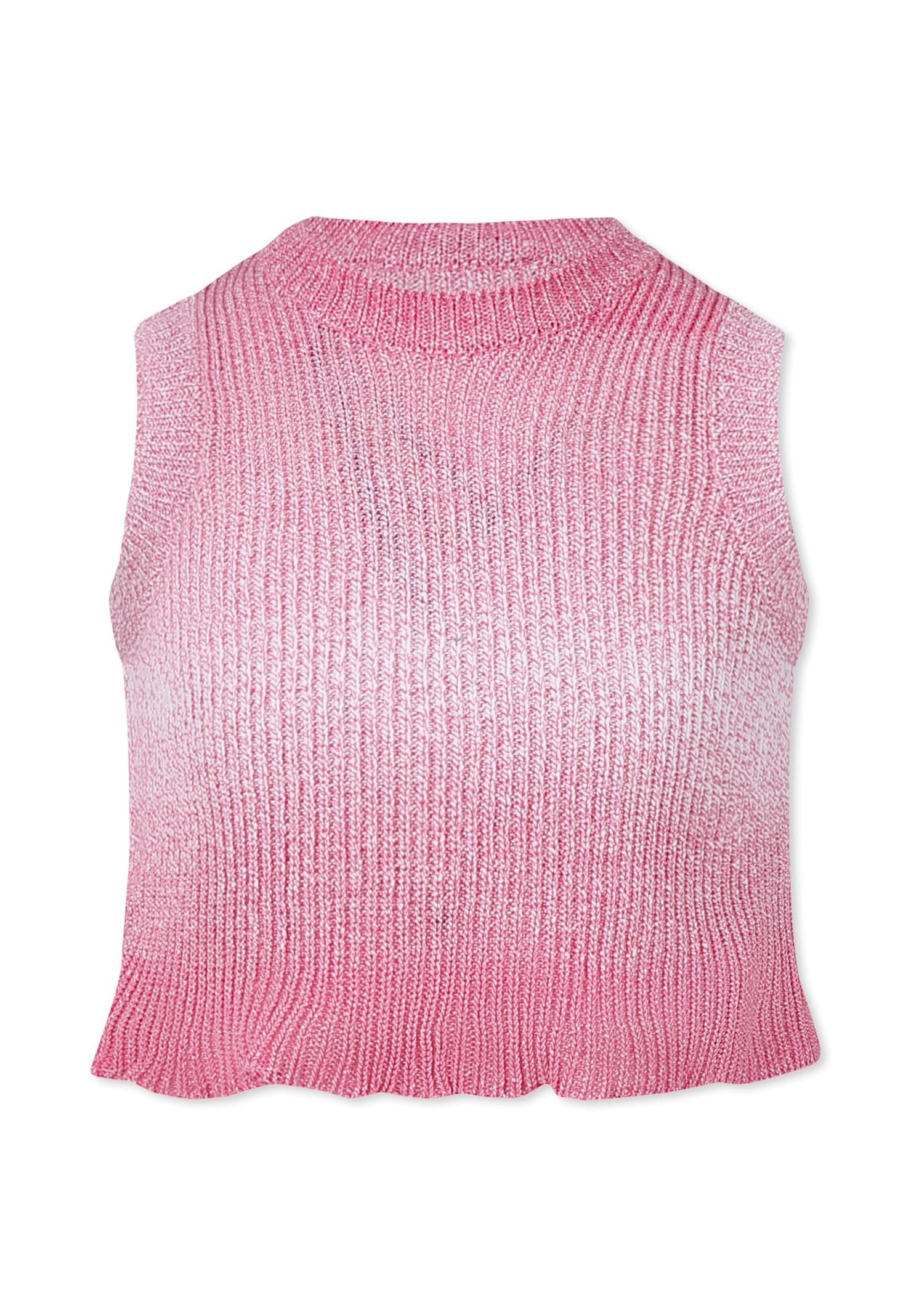 MSGM Pink Vest Sweater For Girl With Logo | Italist.com US