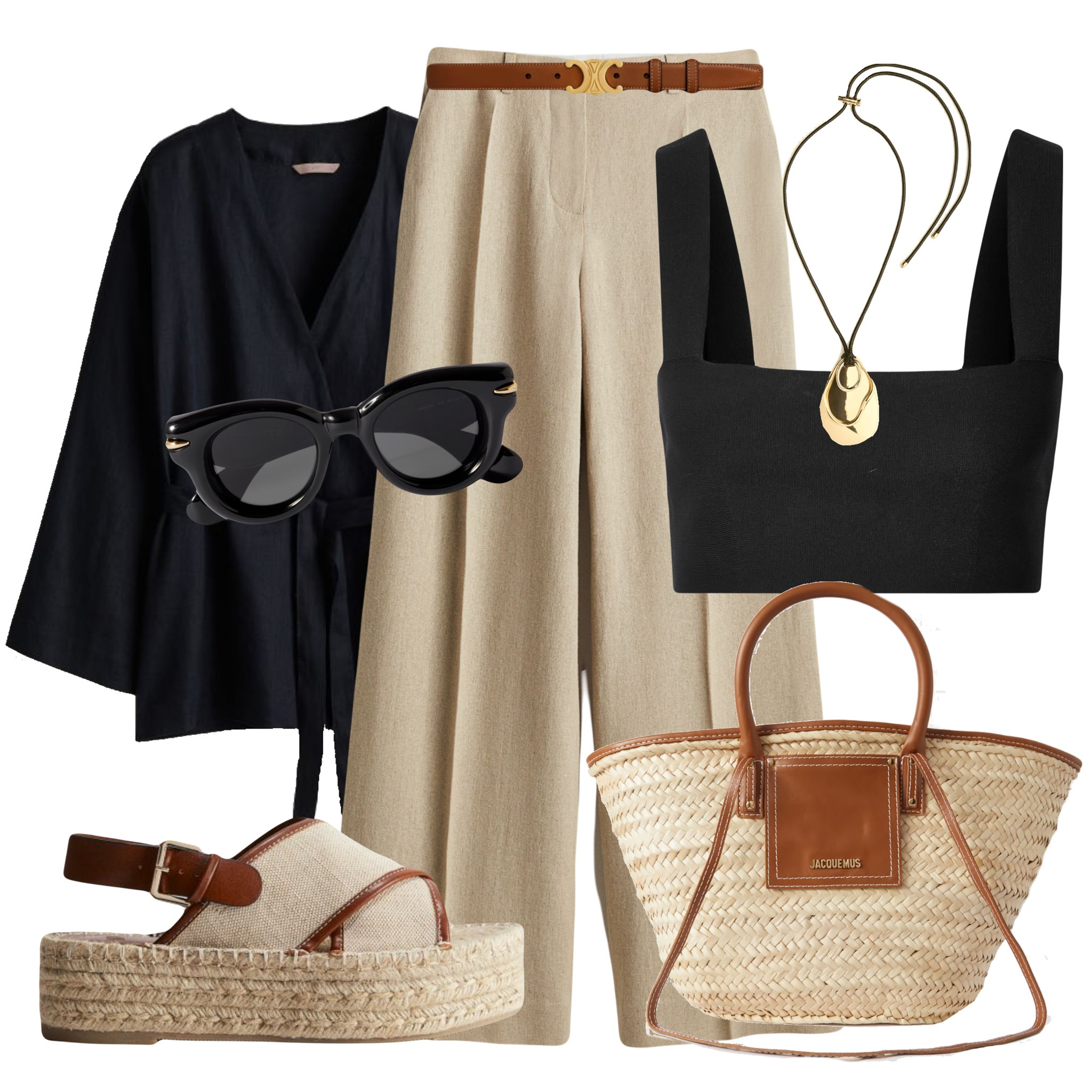 H&M Linen essentials for Spring-Summer season 🖤
Tags: Black linen shirt, beige wide linen trousers, Victoria Beckham cropped top, Jacquemus soli small basket, Celine leather brown belt cord pendal necklace, LOEWE sunglasses, spring outfit, casual look, spring fashion, spring style, easy styling, outfit board, simple everyday look, chic & basic outfit, primavera, effortless, Parisian look, casual outfit, street style, city break, brunch style.

#LTKSeasonal #LTKstyletip #LTKfindsunder100