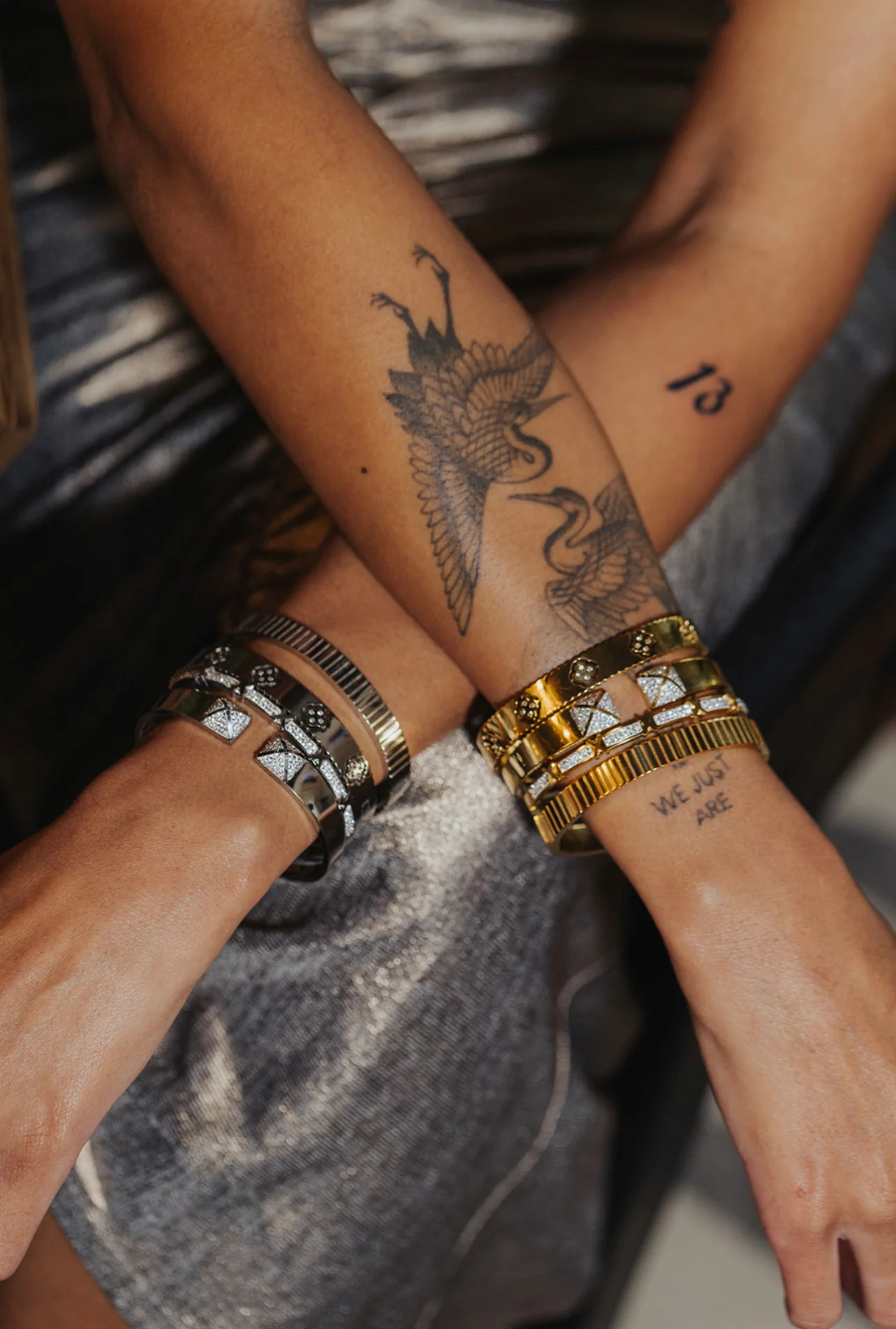 Hauteur 316L Stainless Steel Crystal Accent 4 Piece Bangle Set | KC Chic Designs