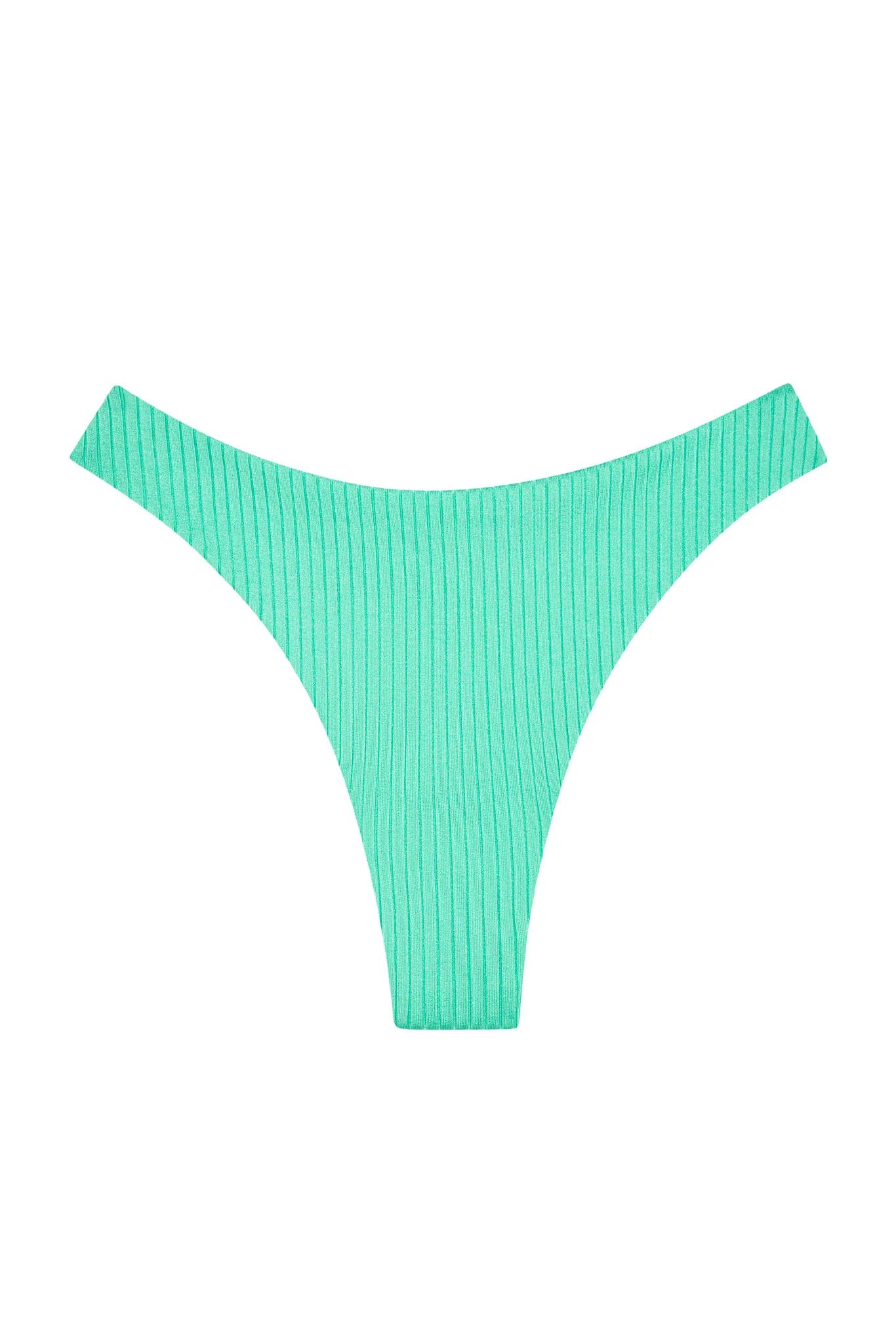 Capri Thong - Turquoise Wide Rib | Monday Swimwear