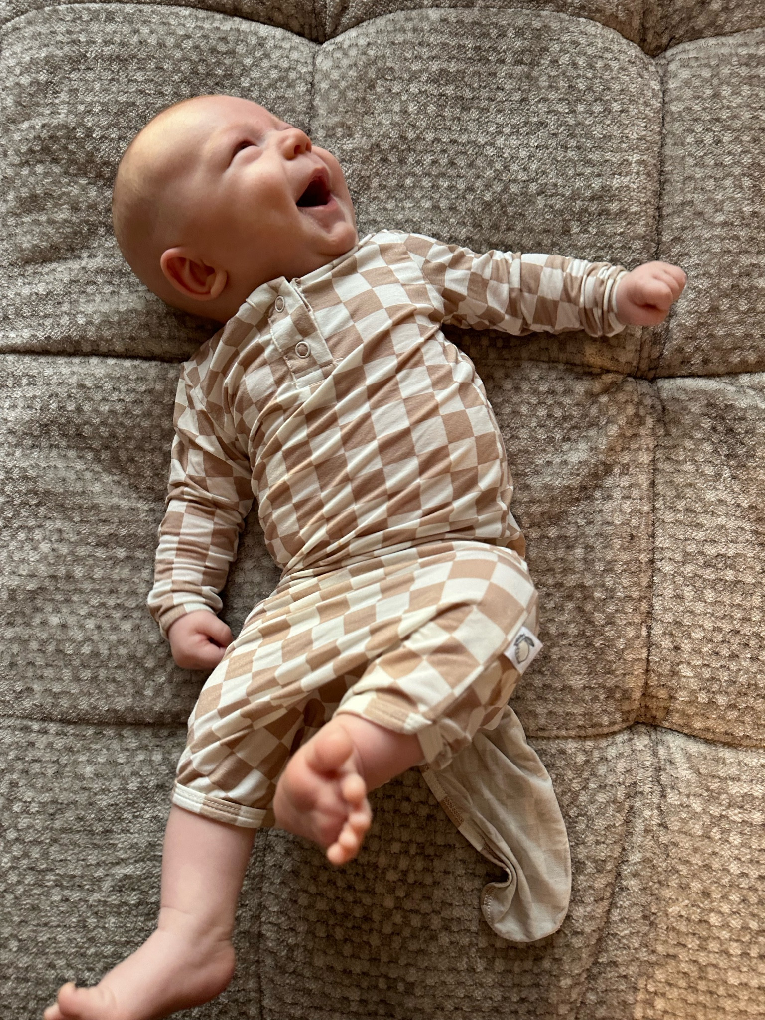 The cutest checkered baby gown. The fabric is so worth the price. So soft and silky, your baby will feel so comfy sleeping in this! 

#LTKBaby #LTKOver40 #LTKKids