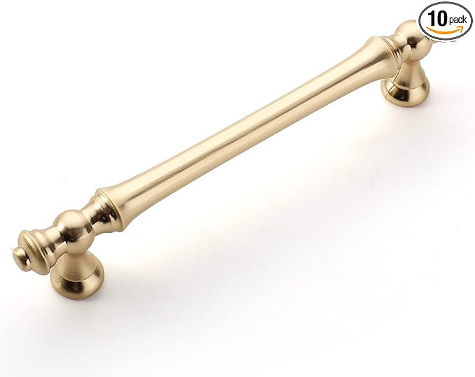 Amerdeco 10 Pack Brushed Brass Cabinet Pulls 5 Inch(128mm) Hole Center Cabinet Hardware Gold Kitc... | Amazon (US)