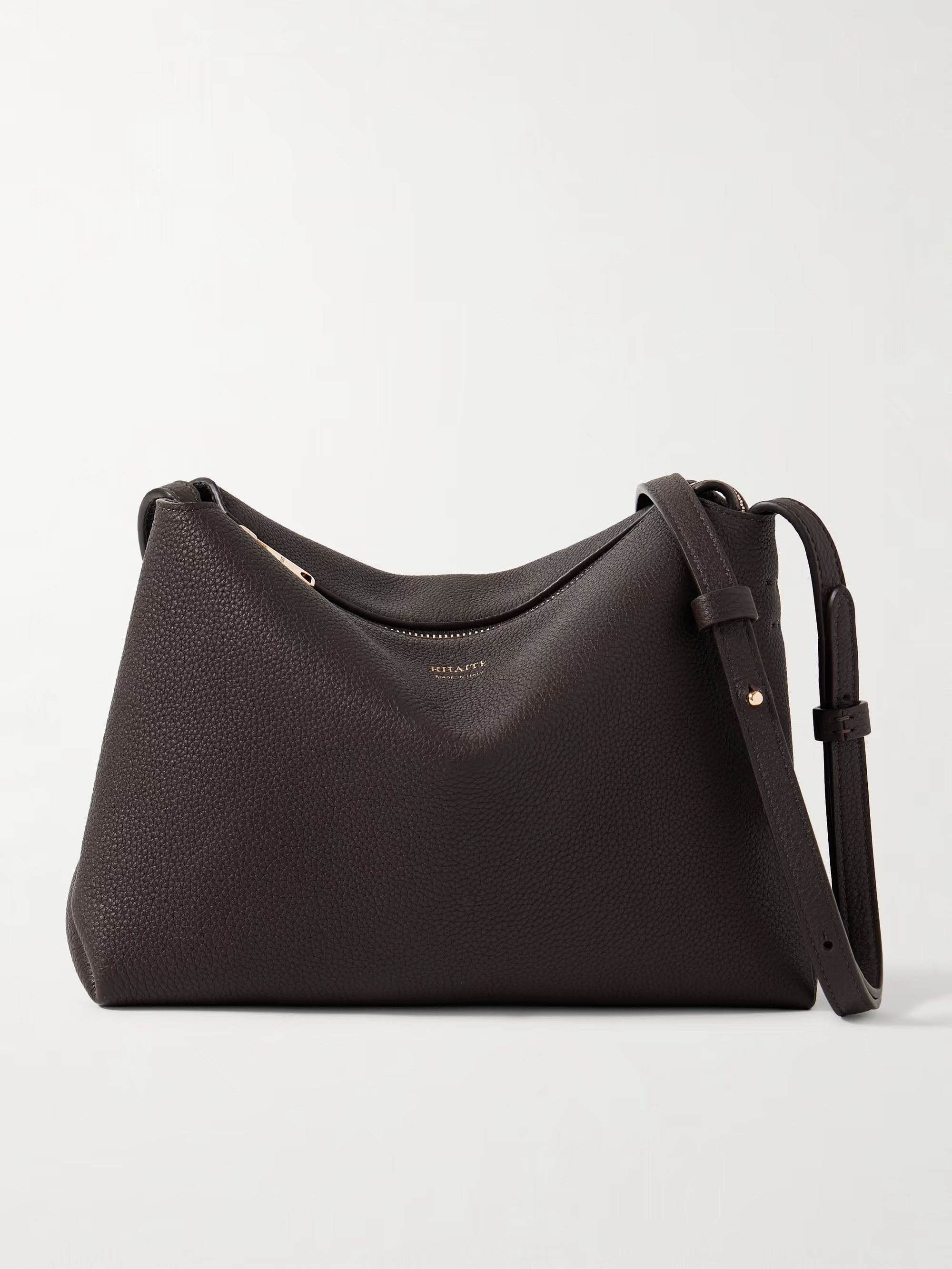 Lina medium textured-leather shoulder bag - brown - One Size | NET-A-PORTER APAC