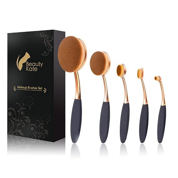Beauty Kate Oval Makeup Brushes Set 5 Pcs Professional Oval Toothbrush Foundation Contour Conceal... | Amazon (US)
