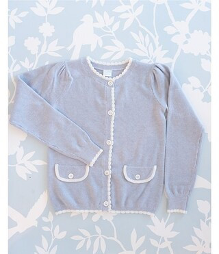 Edgehill Collection x The Broke Brooke Little Girls 2T-6X Dottie Seed Stitch Sweater Cardigan | D... | Dillard's