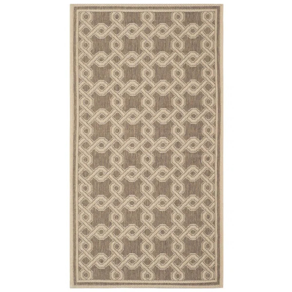 Geometric Brown/Cream Area Rug | Wayfair North America
