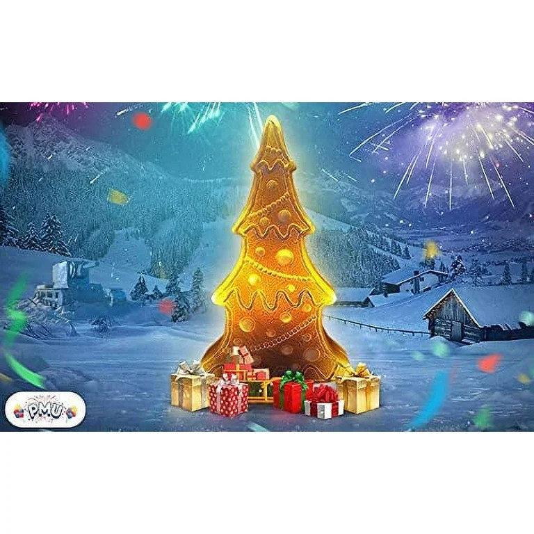 PMU Christmas Light-Up Gingerbread Tree - Blow Mold Plastic Statue Illuminated with Cord and Ligh... | Walmart (US)