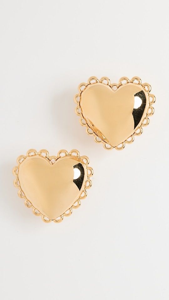 Lele Sadoughi Lace Heart Button Earrings | SHOPBOP | Shopbop