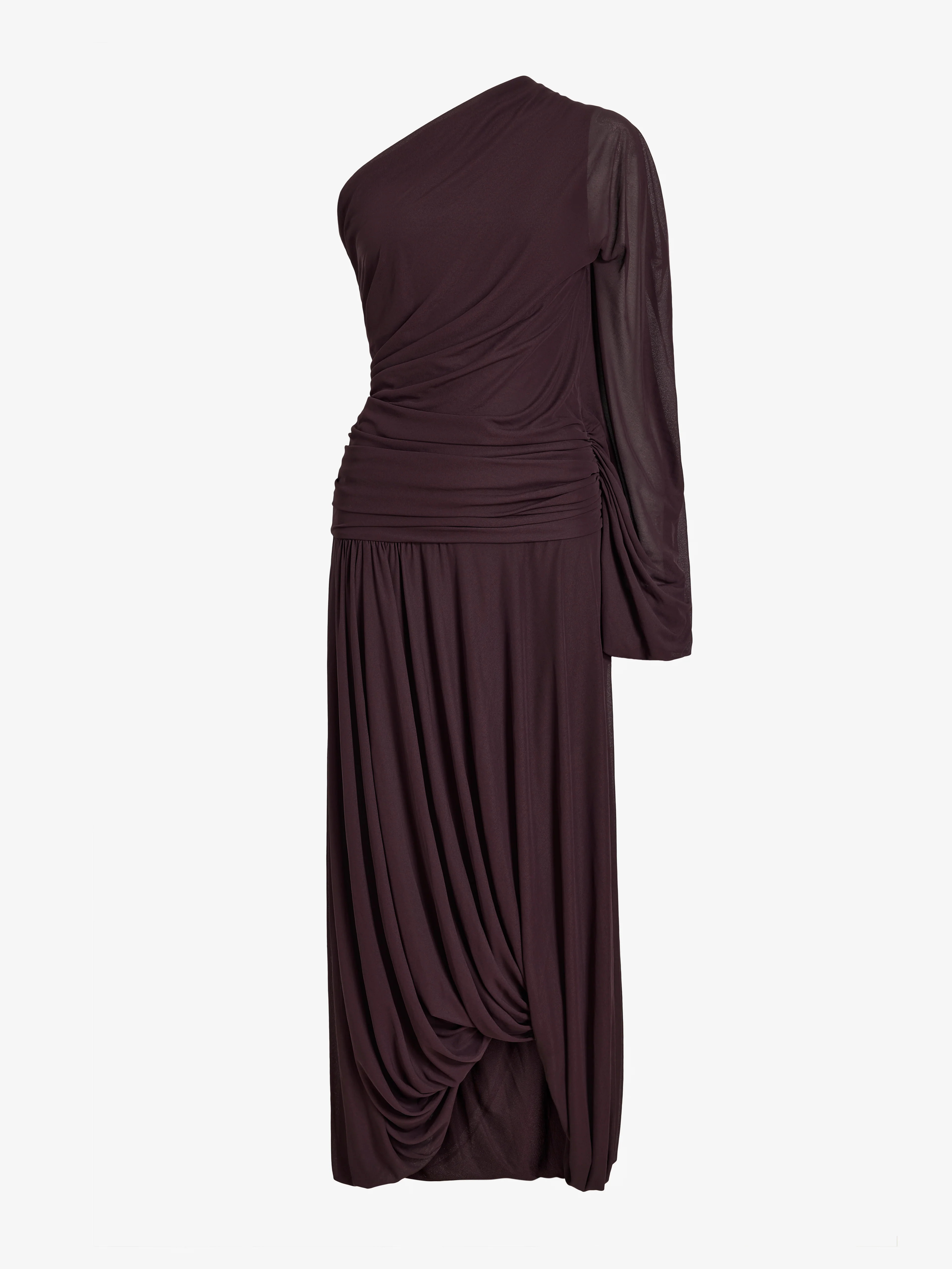 Proenza Schouler Gabri Dress in Gauzy Pleated Jersey - Aubergine | Proenza Schouler Official Site | Proenza Schouler LLC