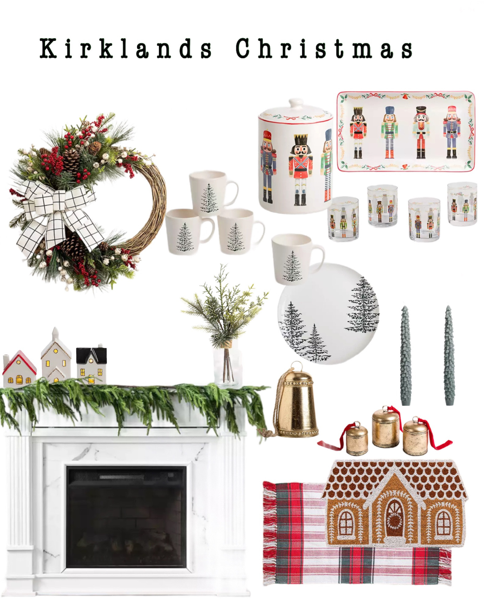 Kirklands Christmas sale! Norfolk christmas garland. Nutcracker cookie jar. Christmas wreath. Gold Christmas bells. Christmas tree candle sticks. Gingerbread house door mat. Holiday plates and mugs. Christmas greenery. Fireplace mantle decor. Sale

#LTKhome #LTKHoliday