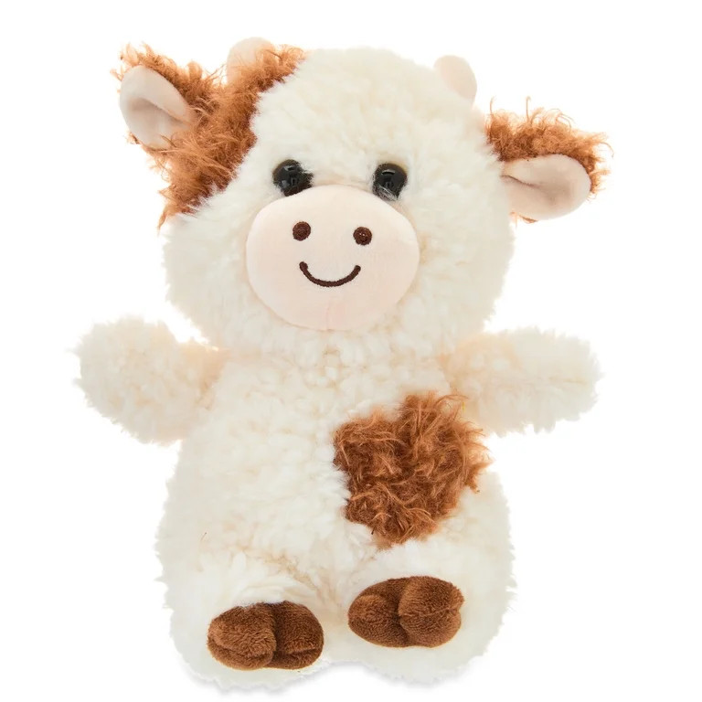 Small Shaggy Cow Plush, Cream and Brown, 8.5", Easter by Way To Celebrate | Walmart (US)