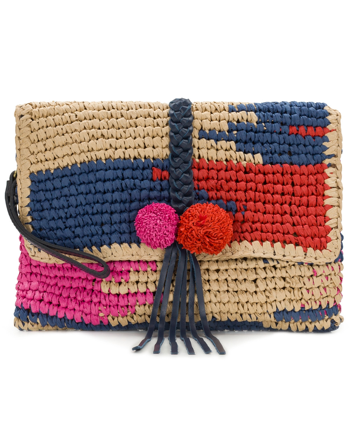 Patricia Nash Charlotte Woven Wristlet - Strawberry/Denim Blue | Macy's