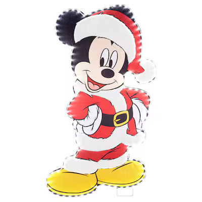 Disney 3.5-ft LED Mickey Mouse Santa Flatastic Yard Decoration | Lowe's