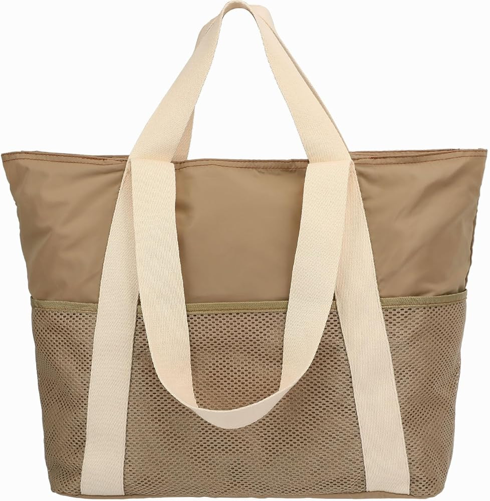 Mesh Beach Bag for Women, Casual Hobo Bags Large Beach Tote for Pool Travel Cruise Vacation Essen... | Amazon (US)