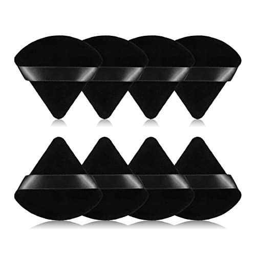 8Pcs of Triangular Powder Puff Makeup Sponges, Made of Super-soft Velvet, Designed for Contouring, Eye, and Corner, Beauty Blender Foundation Mixing Container.(Black) | Amazon (US)