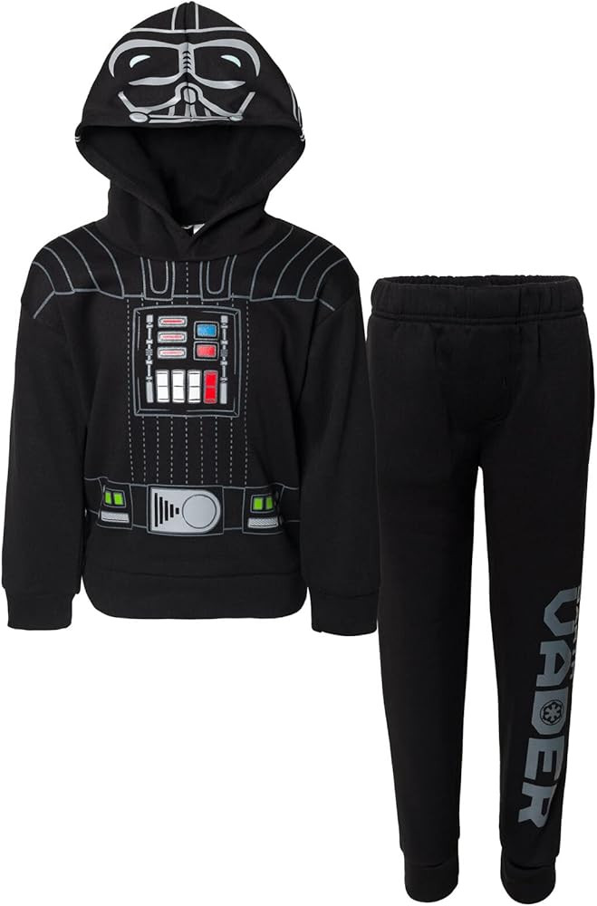 STAR WARS Darth Vader Boba Fett The Mandalorian Fleece Pullover Hoodie and Pants Outfit Set Littl... | Amazon (US)