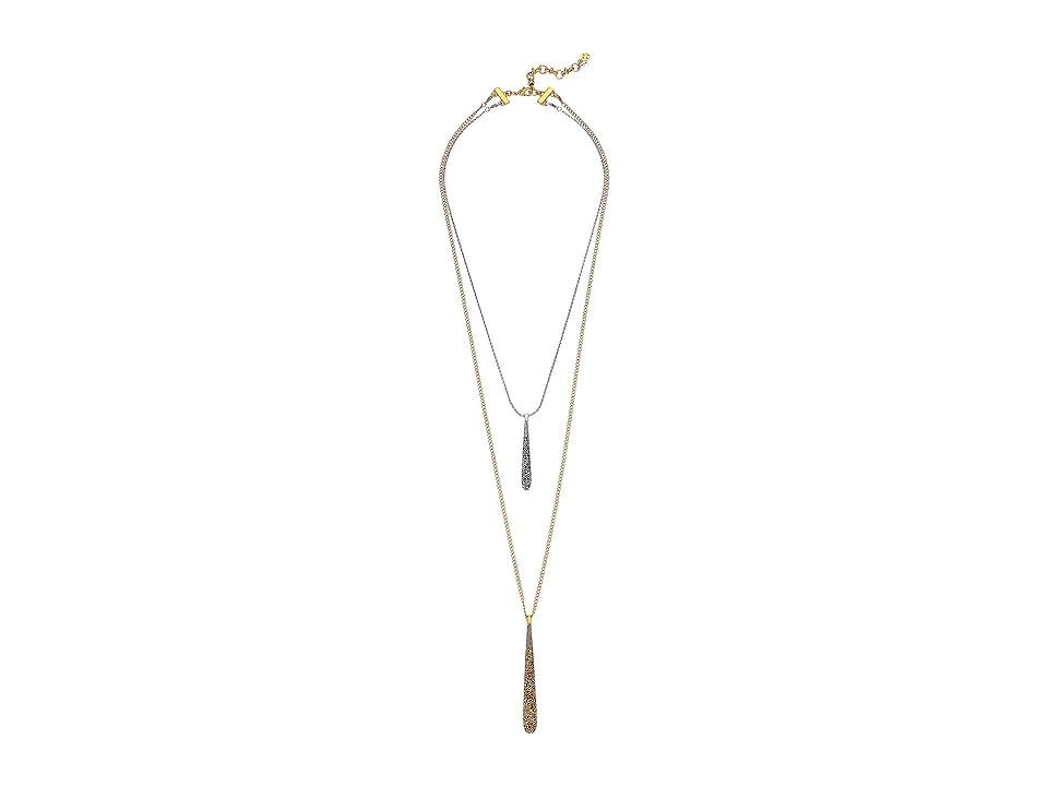 Lucky Brand Pave Layer Necklace (Two-Tone) Necklace | Zappos