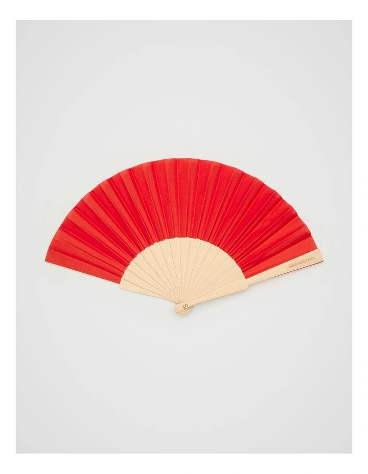 Hand Fan in Electric Crimson | Myer