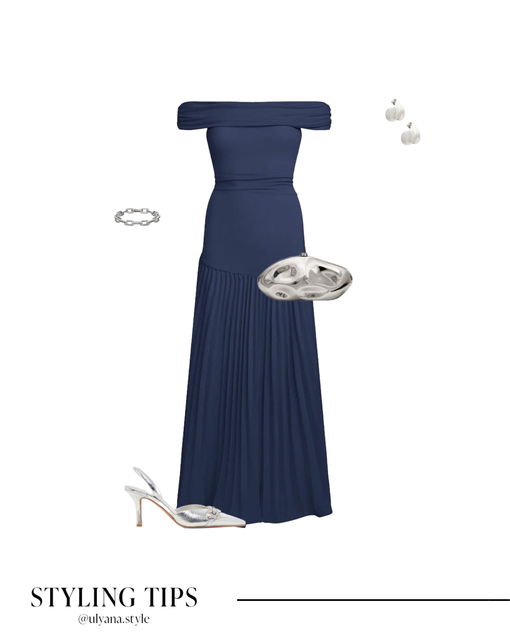 Make a statement this holiday season with a gorgeous blue off the shoulder maxi dress, paired with closed-toe heels, a metallic clutch, and delicate earrings and bracelet. The perfect outfit for holiday parties, weddings, and special events. 

#LTKSeasonal #LTKHoliday #LTKU #LTKSaleAlert #LTKGiftGuide #LTKWorkwear #LTKTravel #LTKShoeCrush #LTKItBag #LTKWedding 

Fall outfits | fall dress | fall shoes | fall wedding guest dress | cocktail dress | holiday dress | long dress | holiday outfits | holiday party dress | holiday looks | holiday party outfit | wedding guest outfits | dressy heels | holiday heels | sling back heels | silver heels | clutch for wedding | clutch purse | clutch bag | silver clutch | evening clutch 

#LTKFindsUnder50 #LTKFindsUnder100 #LTKStyleTip