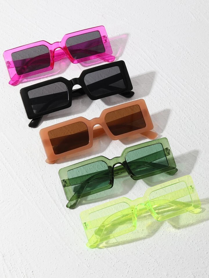 5pairs Geometric Frame Tinted Lens Sunglasses | SHEIN