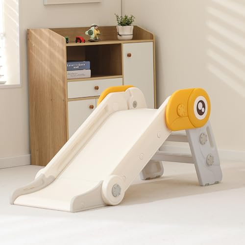 Kids Folding Slide is Suitable for 1-3 Year Old Children in Indoor and Outdoor playgrounds. Easy to Assemble Independent Slide Climbers（Grey） | Amazon (US)