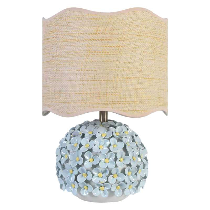 Blue Hydrangea Ceramic Table Lamp with Cream Shade, 19" | At Home