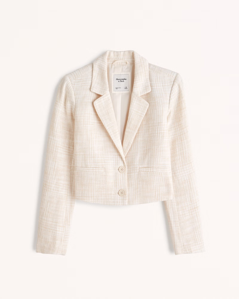 Cropped Tweed Blazer | Abercrombie & Fitch (US)