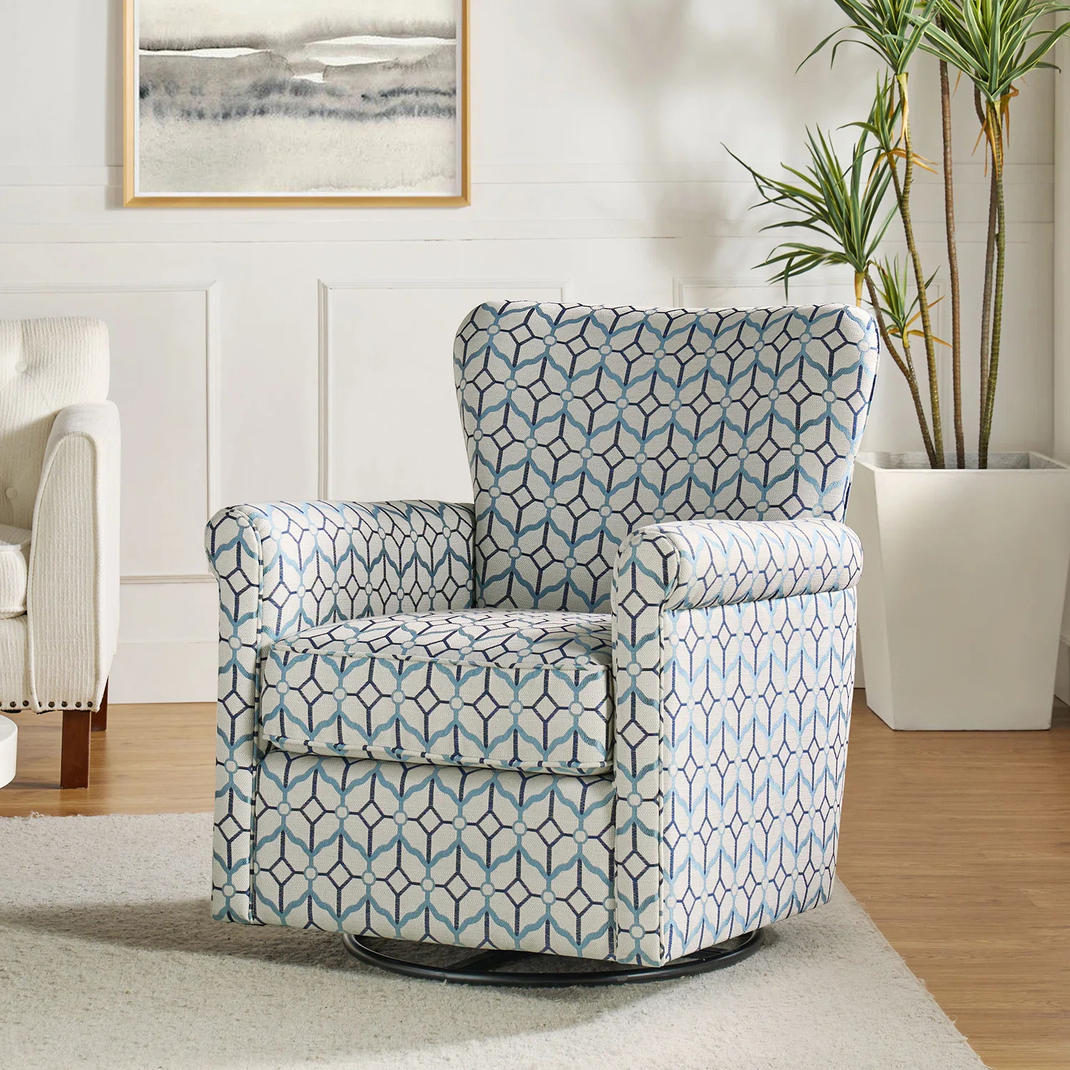 Arleth Upholstered Swivel Rocker Armchair | Wayfair North America