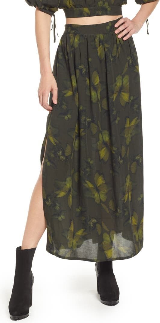 Asta Ceres Linen Blend Midi Skirt Green Skirt Skirts Summer Skirt Outfits Work Wear Budget Fashion | Nordstrom