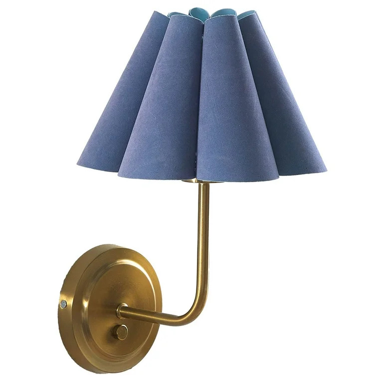 Open Box Home Decor Collection Blue Velvet Pleated Wall Sconce | Walmart (US)