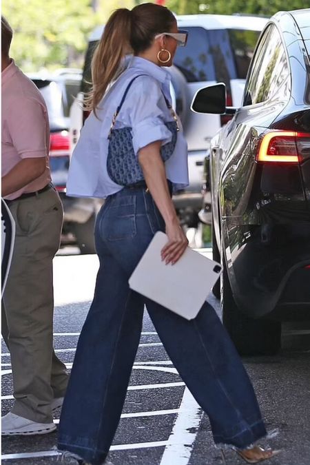 Restock alert! Jennifer Lopez Designer denim blue saddle shoulder bag 

#LTKStyleTip #LTKItBag