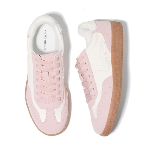AOSPHIRAYLIAN Tennis Shoes Womens Fashion Sneakers for Women Comfortable Casual Womens Tennis Shoes Slip-On & Lace-Up Trendy Women's Footwear Pink | Amazon (US)