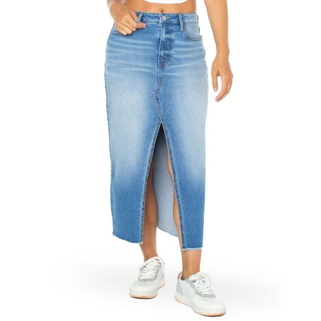 Celebrity Pink Juniors and Juniors Plus Fray Hem Denim Skirt. Sizes 1- 24 - Walmart.com | Walmart (US)