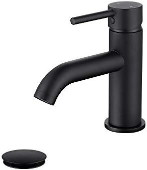 JAKARDA Single Handle Bathroom Faucet with Brass Drain Assembly and Escutcheon Matte Black (Matte... | Amazon (US)