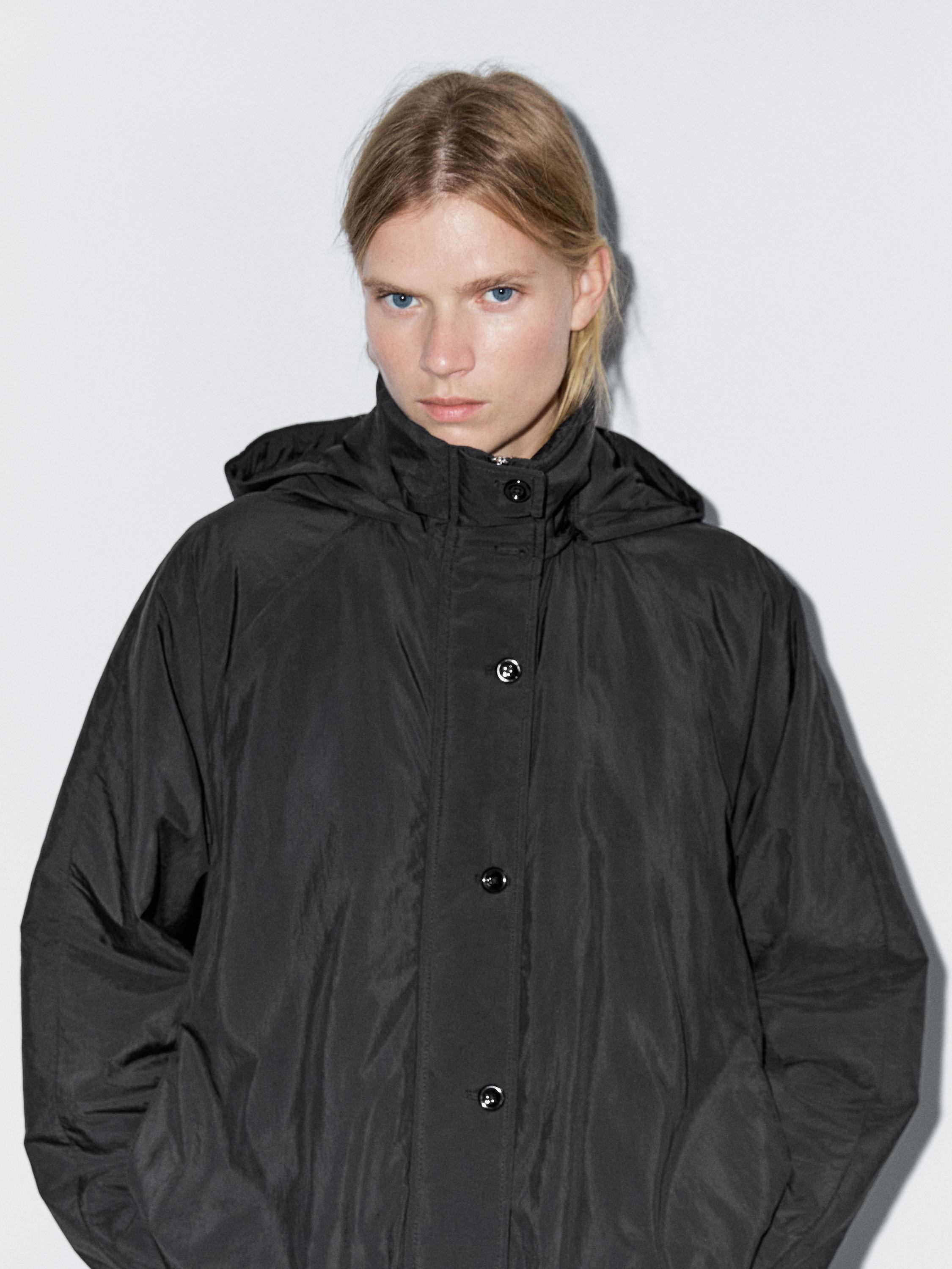 Water-repellent padded parka with high neck | Massimo Dutti UK