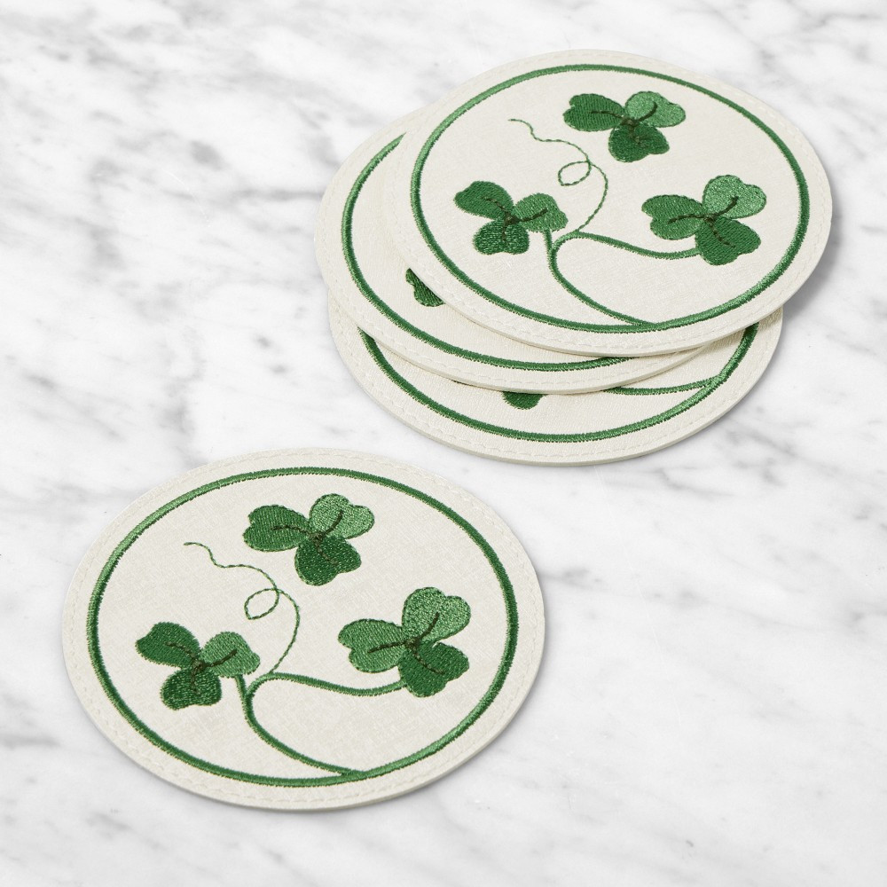 St. Patrick’s Shamrock Coasters, Set of 4 | Williams-Sonoma
