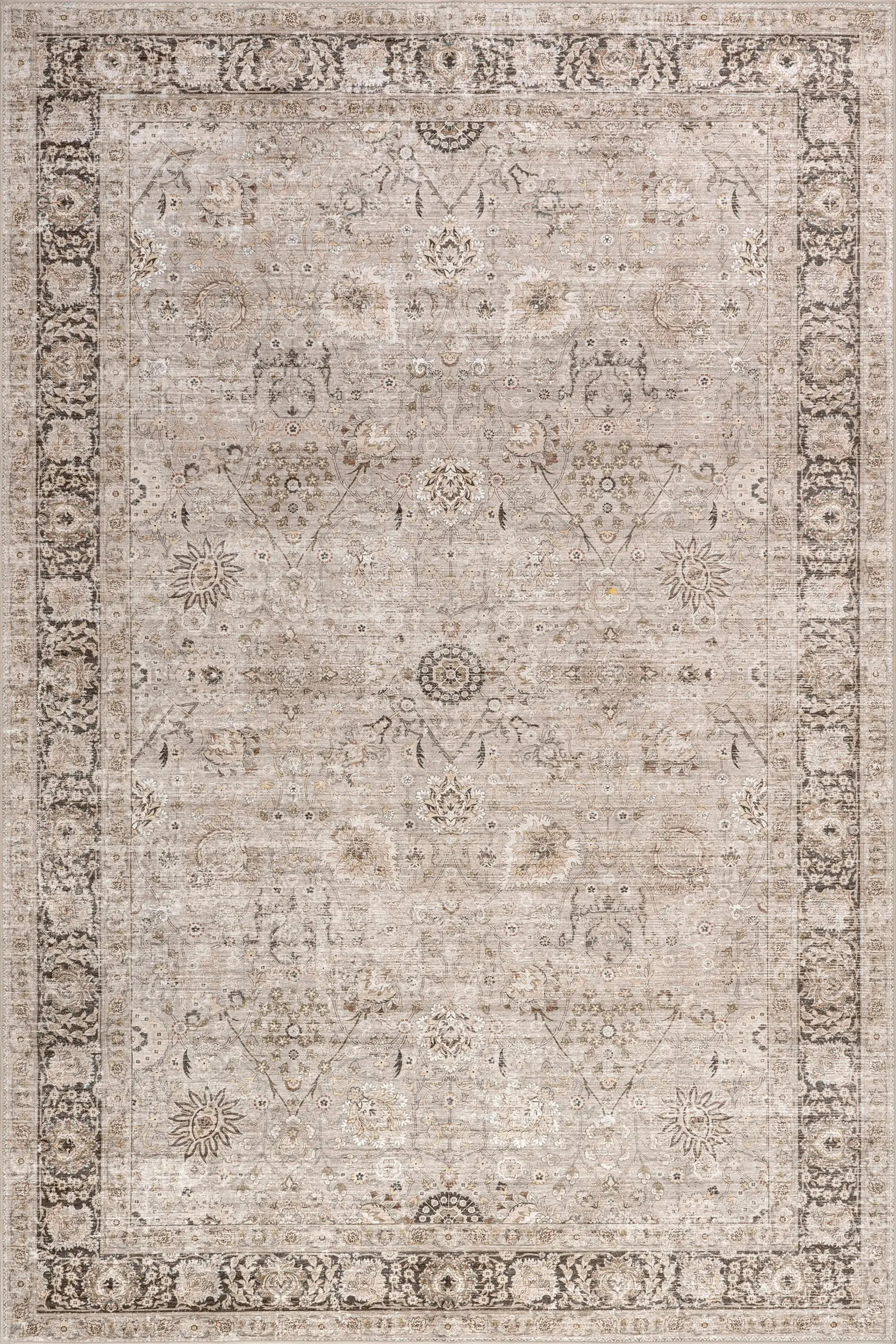 Bayberry Spill Proof Vintage Washable Rug | Sand | Rugs USA